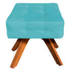 Puff Decorativo Base Giratória Karen Suede Azul Tiffany G19 -