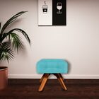 Puff Decorativo Base Giratória Karen Suede Azul Tiffany G19 -