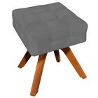 Puff Decorativo Base Giratória Karen Suede Grafite G19 - Gran