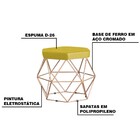 Puff Decorativo Base Gold Elsa Suede Amarelo G41 - Gran Belo