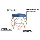 Puff Decorativo Base Gold Elsa Suede Azul Marinho G41 - Gran