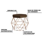 Puff Decorativo Base Gold Elsa Suede Marrom G41 - Gran Belo