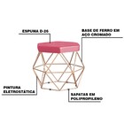 Puff Decorativo Base Gold Elsa Suede Rosa - Gran Belo
