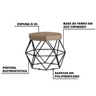 Puff Decorativo Base Preta Elsa Suede Cappuccino G41 - Gran B