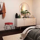 Puff Decorativo Base Preta Elsa Suede Vermelho G41 - Gran Belo