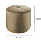 Puff Decorativo Bege Em Veludo 50cm Konfor
