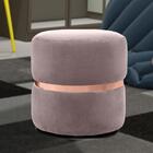 Puff Decorativo Cinto Rosê Round B-305 Veludo Rosê Domi