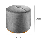 Puff Decorativo Cinza Em Veludo 50cm Konfor