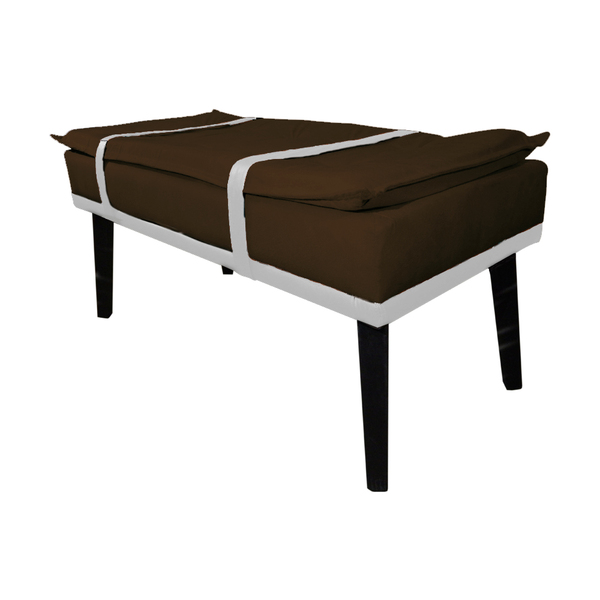 Puff Decorativo Com Cinto Branco Suede Cores - Ds Estofados -