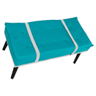 Puff Decorativo Com Cinto Branco Suede Cores - Ds Estofados -