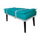 Puff Decorativo Com Cinto Branco Suede Cores - Ds Estofados -