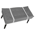 Puff Decorativo Com Cinto Branco Suede Cores - Ds Estofados -