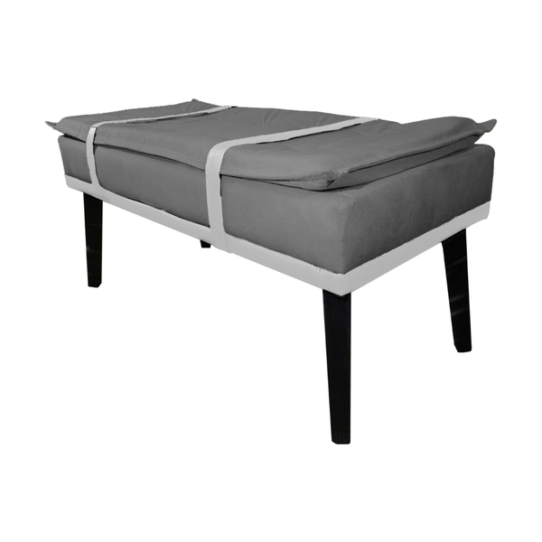 Puff Decorativo Com Cinto Branco Suede Cores - Ds Estofados -