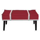 Puff Decorativo Com Cinto Branco Suede Cores - Ds Estofados -