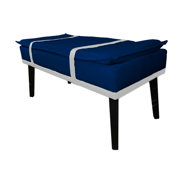 Puff Decorativo Com Cinto Branco Suede Cores - Ds Estofados -