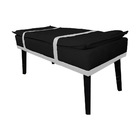 Puff Decorativo Com Cinto Branco Suede Cores - Ds Estofados -