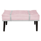 Puff Decorativo Com Cinto Branco Suede Cores - Ds Estofados -