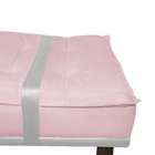 Puff Decorativo Com Cinto Branco Suede Cores - Ds Estofados -