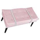 Puff Decorativo Com Cinto Branco Suede Cores - Ds Estofados -