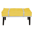 Puff Decorativo Com Cinto Branco Suede Cores - Ds Estofados -