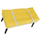 Puff Decorativo Com Cinto Branco Suede Cores - Ds Estofados -