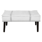 Puff Decorativo Com Cinto Branco Suede Cores - Ds Estofados -