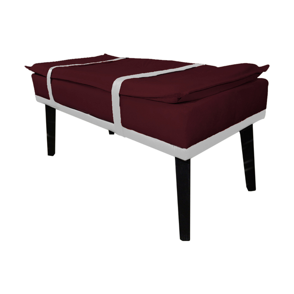 Puff Decorativo Com Cinto Branco Suede Cores - Ds Estofados -