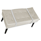 Puff Decorativo Com Cinto Branco Suede Cores - Ds Estofados -