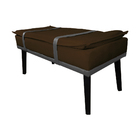 Puff Decorativo Com Cinto Cinza Suede Cores - Ds Estofados -