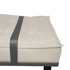 Puff Decorativo Com Cinto Cinza Suede Cores - Ds Estofados -