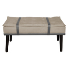 Puff Decorativo Com Cinto Cinza Suede Cores - Ds Estofados -