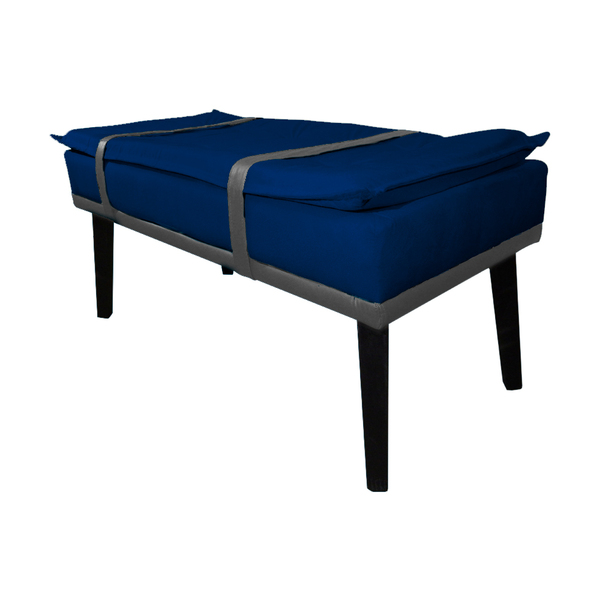 Puff Decorativo Com Cinto Cinza Suede Cores - Ds Estofados -