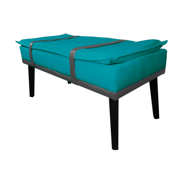 Puff Decorativo Com Cinto Cinza Suede Cores - Ds Estofados -