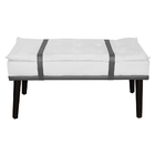 Puff Decorativo Com Cinto Cinza Suede Cores - Ds Estofados -