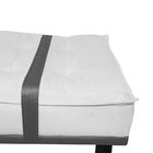 Puff Decorativo Com Cinto Cinza Suede Cores - Ds Estofados -