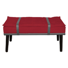 Puff Decorativo Com Cinto Cinza Suede Cores - Ds Estofados -