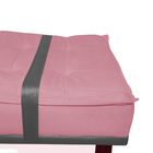 Puff Decorativo Com Cinto Cinza Suede Cores - Ds Estofados -