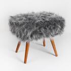 Puff Decorativo Com Pelo Trelew Cinza