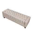 Puff Decorativo Com Pés De Madeira Paiva 1 40 Tcs-355 Bege -