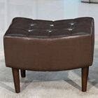 Puff Decorativo Com Pés De Madeira Sandy Tcs-359 Marrom L25 -