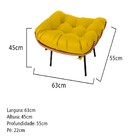 Puff Decorativo Costela Base Fixa Corano Amarelo - Amarena Mó