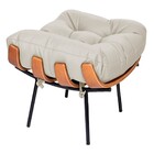 Puff Decorativo Costela Base Fixa Corano Bege - Amarena Móveis