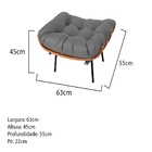 Puff Decorativo Costela Base Fixa Corano Cinza - Amarena Móve