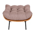 Puff Decorativo Costela Base Fixa Linho Rosê - Amarena Móveis