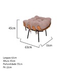 Puff Decorativo Costela Base Fixa Linho Rosê - Amarena Móveis