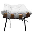 Puff Decorativo Costela Base Fixa Suede Branco - Amarena Móve