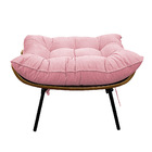 Puff Decorativo Costela Base Fixa Suede - Doce Sonho Móveis -