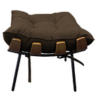 Puff Decorativo Costela Base Fixa Suede Marrom - Doce Sonho M