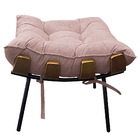 Puff Decorativo Costela Base Fixa Suede Rosê - Doce Sonho Móv