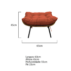 Puff Decorativo Costela Base Fixa Suede Terracota - Amarena M